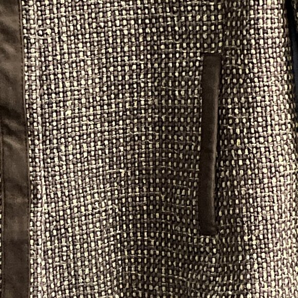 Doncaster Jacket Womans 10 Brown Woven Silk Tweed Blazer Cropped  Dark Academia - Picture 5 of 13